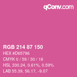 Código de color: RGB 214 87 150 | qconv.com