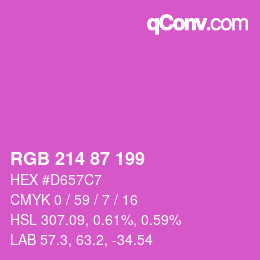 Código de color: RGB 214 87 199 | qconv.com