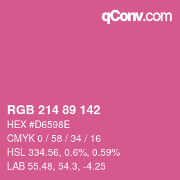 Color code: RGB 214 89 142 | qconv.com