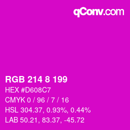 カラーコード: RGB 214 8 199 | qconv.com