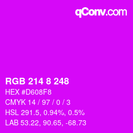 Color code: RGB 214 8 248 | qconv.com