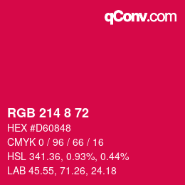 Color code: RGB 214 8 72 | qconv.com