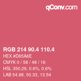 カラーコード: RGB 214 90.4 110.4 | qconv.com