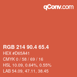 カラーコード: RGB 214 90.4 65.4 | qconv.com