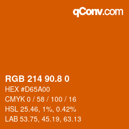 カラーコード: RGB 214 90.8 0 | qconv.com