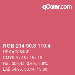カラーコード: RGB 214 90.8 110.4 | qconv.com