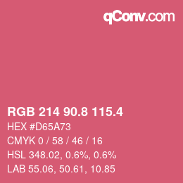 カラーコード: RGB 214 90.8 115.4 | qconv.com