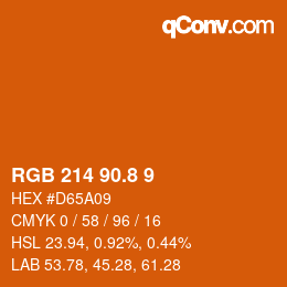 カラーコード: RGB 214 90.8 9 | qconv.com