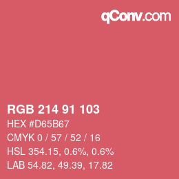 カラーコード: RGB 214 91 103 | qconv.com