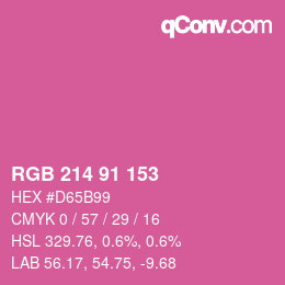 Color code: RGB 214 91 153 | qconv.com