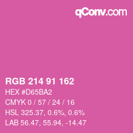Color code: RGB 214 91 162 | qconv.com