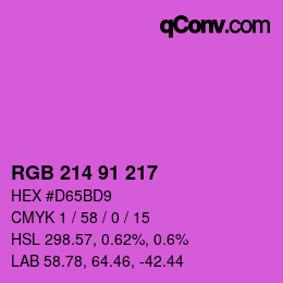 Color code: RGB 214 91 217 | qconv.com