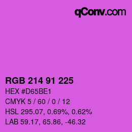 Color code: RGB 214 91 225 | qconv.com