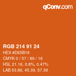 Color code: RGB 214 91 24 | qconv.com
