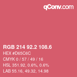 カラーコード: RGB 214 92.2 108.6 | qconv.com