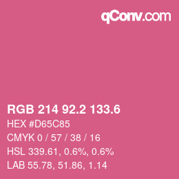 カラーコード: RGB 214 92.2 133.6 | qconv.com