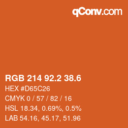 カラーコード: RGB 214 92.2 38.6 | qconv.com