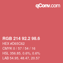 カラーコード: RGB 214 92.2 98.6 | qconv.com