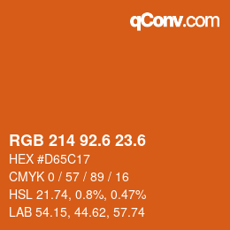 カラーコード: RGB 214 92.6 23.6 | qconv.com