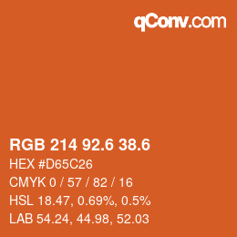 カラーコード: RGB 214 92.6 38.6 | qconv.com