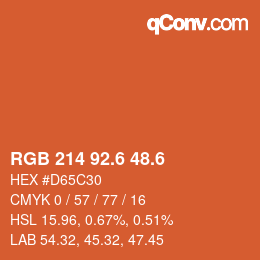 カラーコード: RGB 214 92.6 48.6 | qconv.com