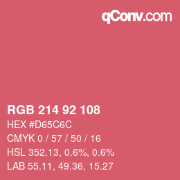 颜色代码: RGB 214 92 108 | qconv.com