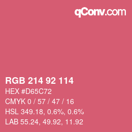 カラーコード: RGB 214 92 114 | qconv.com