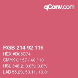 カラーコード: RGB 214 92 116 | qconv.com
