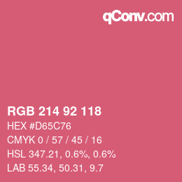 カラーコード: RGB 214 92 118 | qconv.com