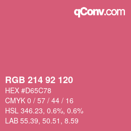 カラーコード: RGB 214 92 120 | qconv.com