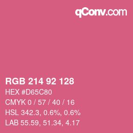 颜色代码: RGB 214 92 128 | qconv.com