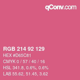 颜色代码: RGB 214 92 129 | qconv.com