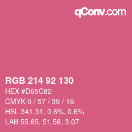 颜色代码: RGB 214 92 130 | qconv.com