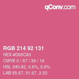颜色代码: RGB 214 92 131 | qconv.com