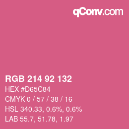 カラーコード: RGB 214 92 132 | qconv.com