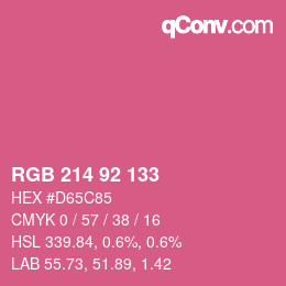 颜色代码: RGB 214 92 133 | qconv.com