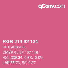 颜色代码: RGB 214 92 134 | qconv.com