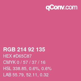 颜色代码: RGB 214 92 135 | qconv.com