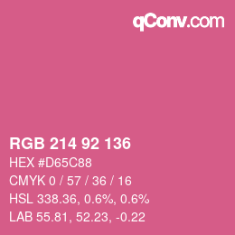 颜色代码: RGB 214 92 136 | qconv.com