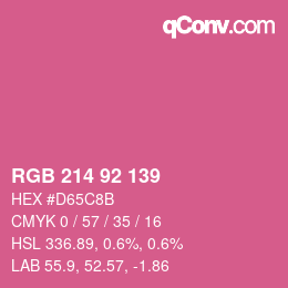 颜色代码: RGB 214 92 139 | qconv.com