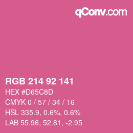 颜色代码: RGB 214 92 141 | qconv.com