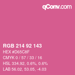 颜色代码: RGB 214 92 143 | qconv.com