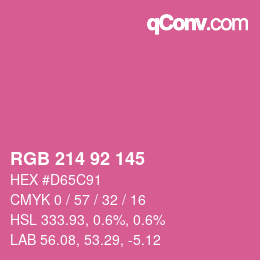 颜色代码: RGB 214 92 145 | qconv.com