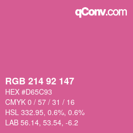 Color code: RGB 214 92 147 | qconv.com