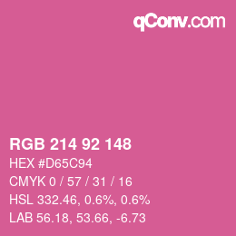 颜色代码: RGB 214 92 148 | qconv.com