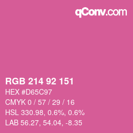 颜色代码: RGB 214 92 151 | qconv.com