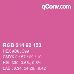 颜色代码: RGB 214 92 153 | qconv.com