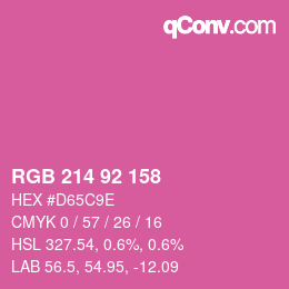 カラーコード: RGB 214 92 158 | qconv.com