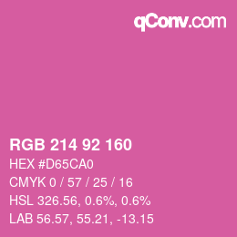 カラーコード: RGB 214 92 160 | qconv.com