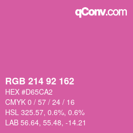 カラーコード: RGB 214 92 162 | qconv.com